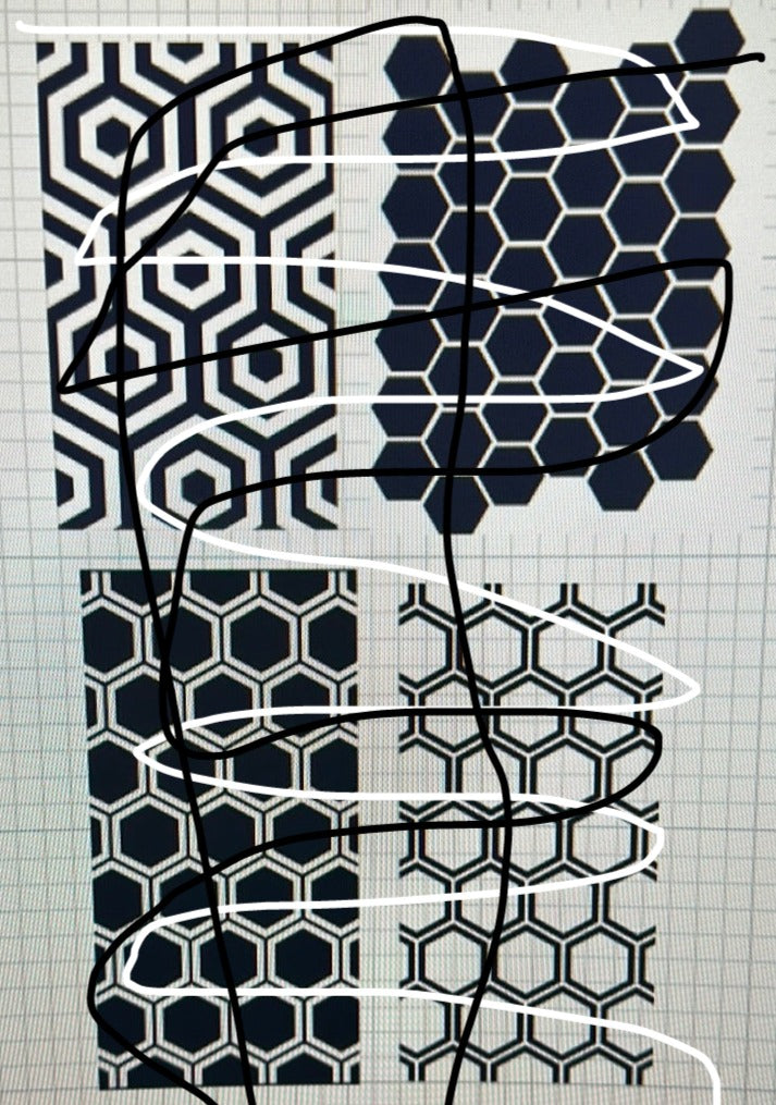 AIRBRUSH STENCILS full 12x10” sheet HONEYCOMB #2 , 4 dif Stick on ONLY