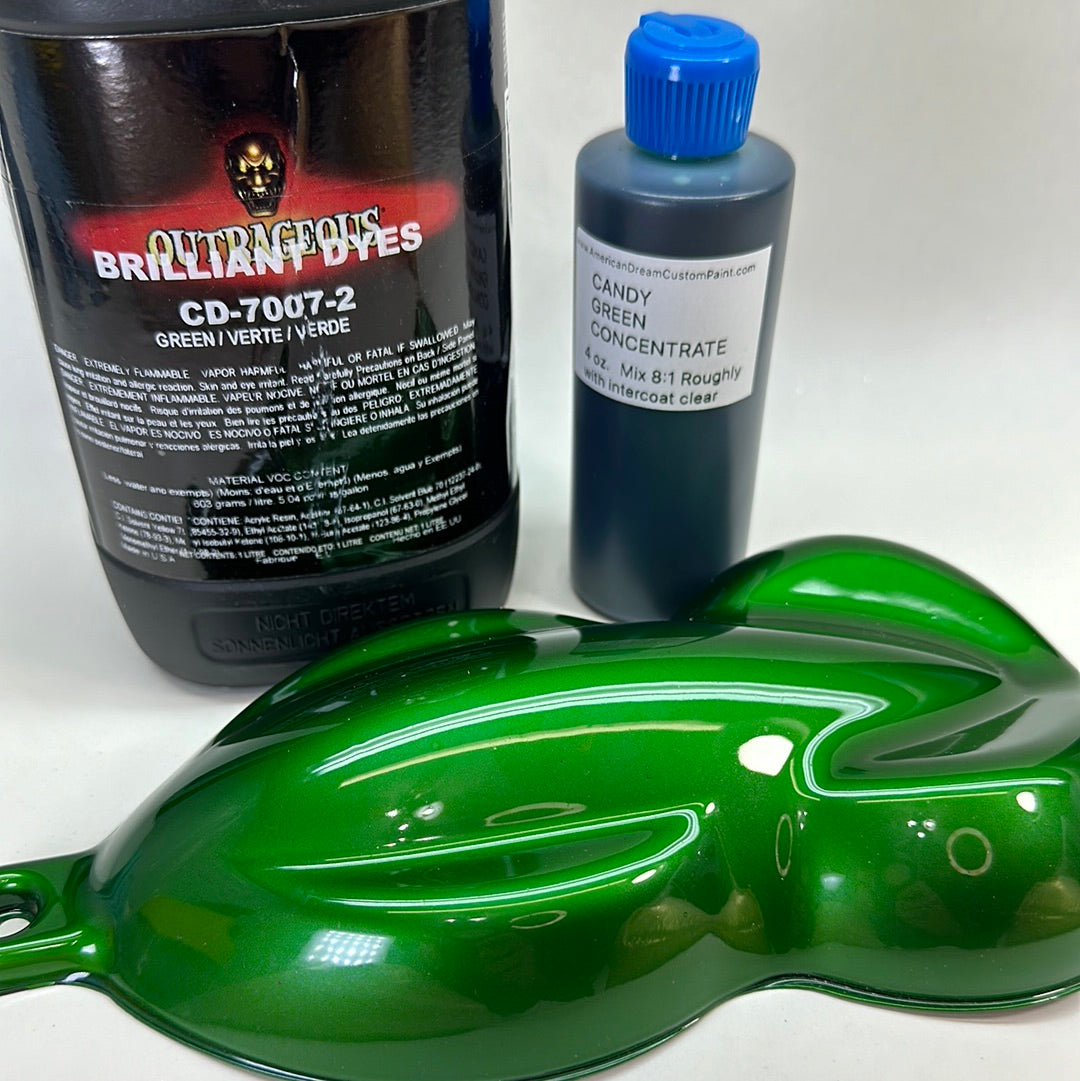 OUTRAGEOUS CANDY GREEN CONCENTRATE 4 oz & LITER 8:1 Mix