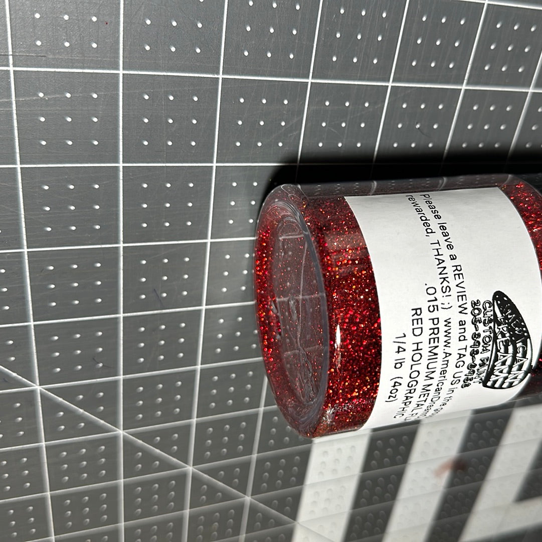 1/4 LB (4oz) HOLOGRAPHIC RED METAL FLAKE .004 .008 .015 .025