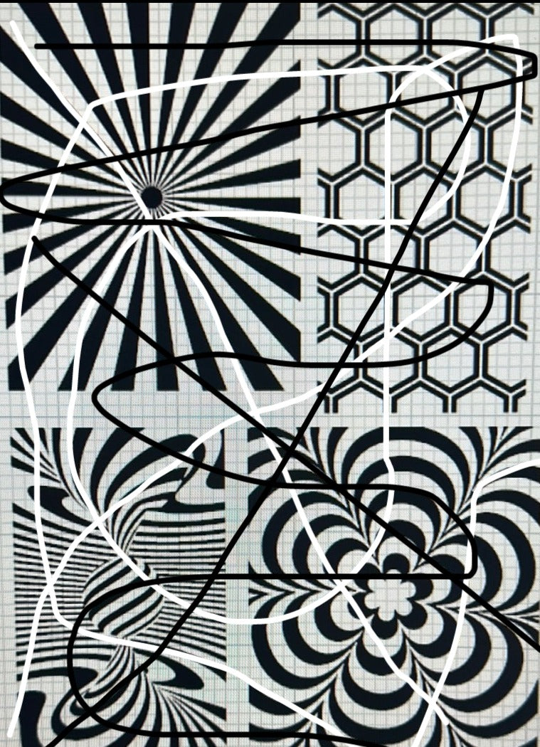 AIRBRUSH STENCILS full 12x12” sheet 4X 3D EFFECT DESIGNS #2 , Stick on ONLY