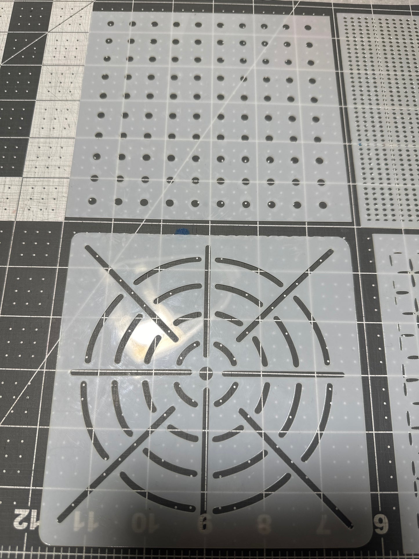 Pinstripe pinstriping DOT Grid lines Powder 4pc SET AIRBRUSH Paint STENCILS Mylar 6” Mandala TEMPLATE KIT