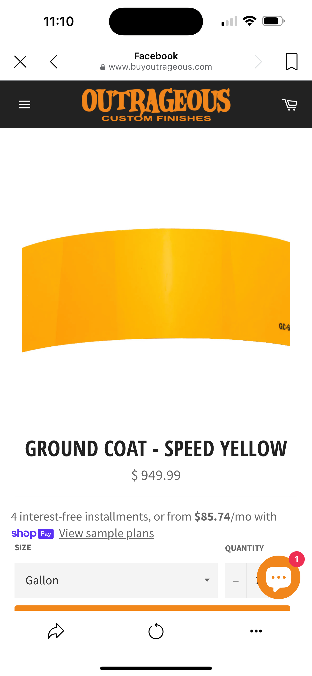 Outrageous Custom Paint SPEED YELLOW, bright yellow basecoat