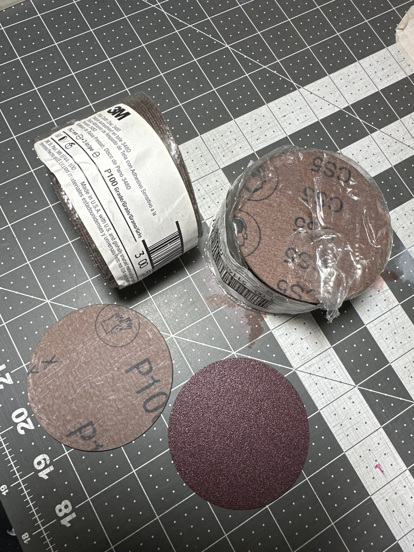 3” DA sandpaper 100 grit psa sticky back stick on 3M cloth disc 348D 50 pack CLEARANCE PRICED!