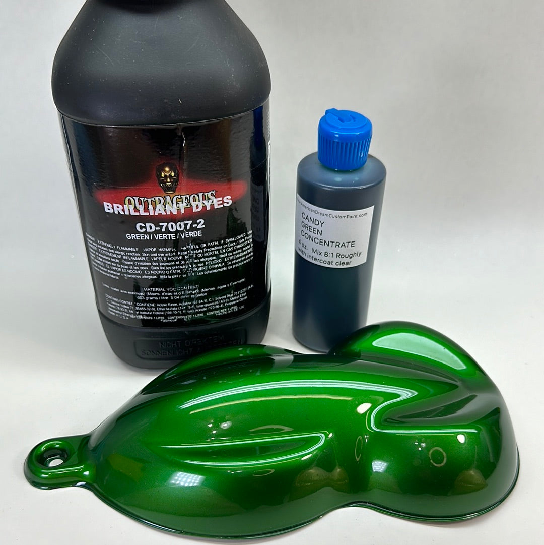 OUTRAGEOUS CANDY GREEN CONCENTRATE 4 oz & LITER 8:1 Mix