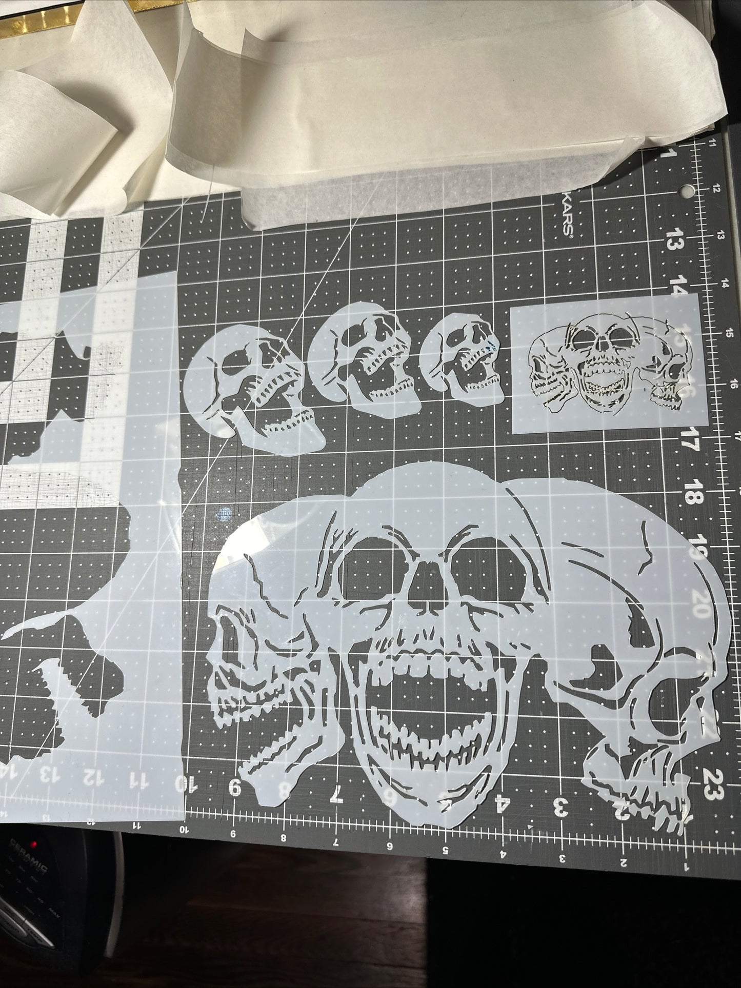 SKULLS in Row 6pc SET 10x6.5” MYLAR REUSEABLE