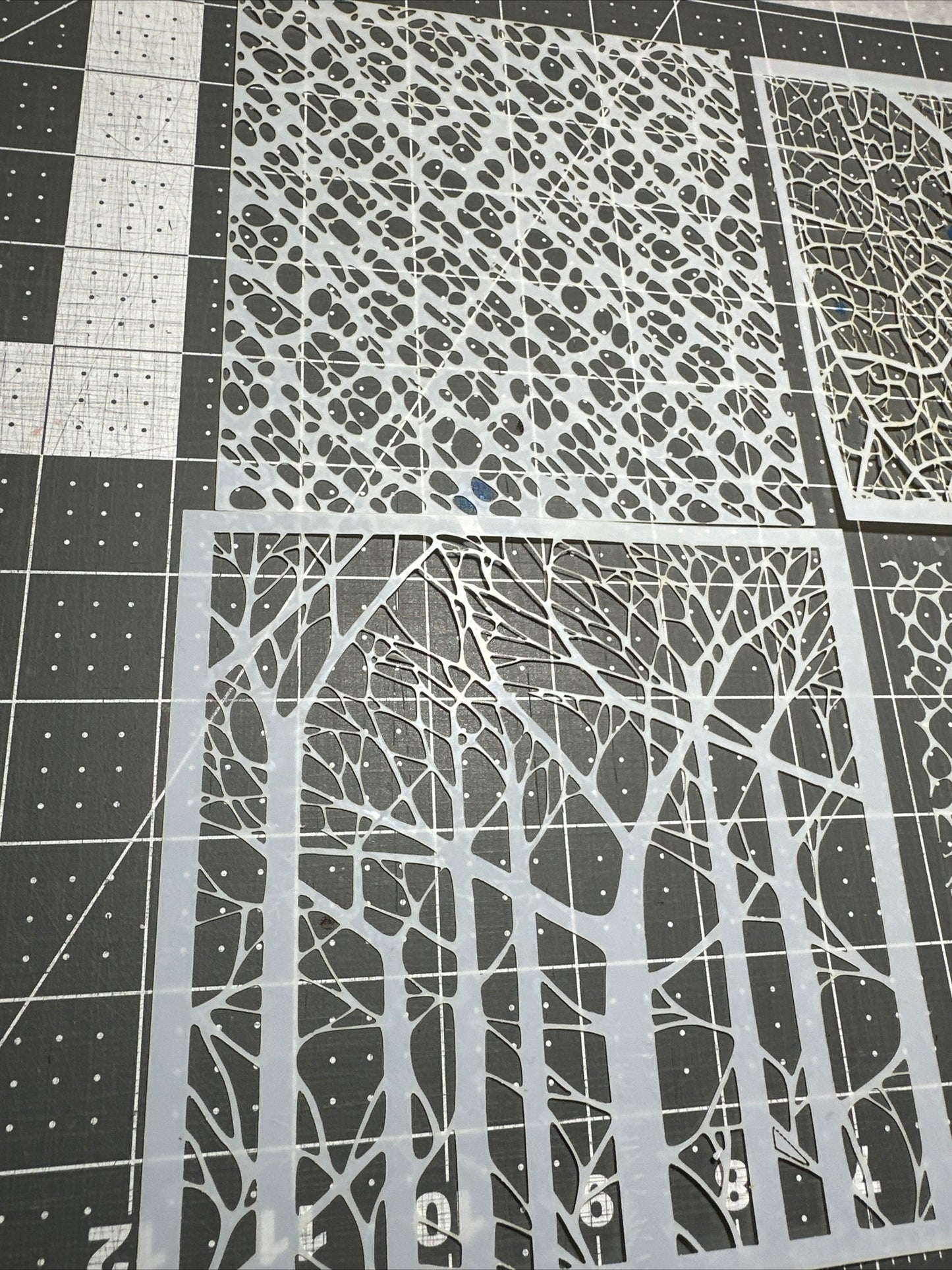 Tree VEIN LEAF BLOOD TEXTURE AIRBRUSH Paint STENCIL SET 4pcs 5-6” Mylar 10mil