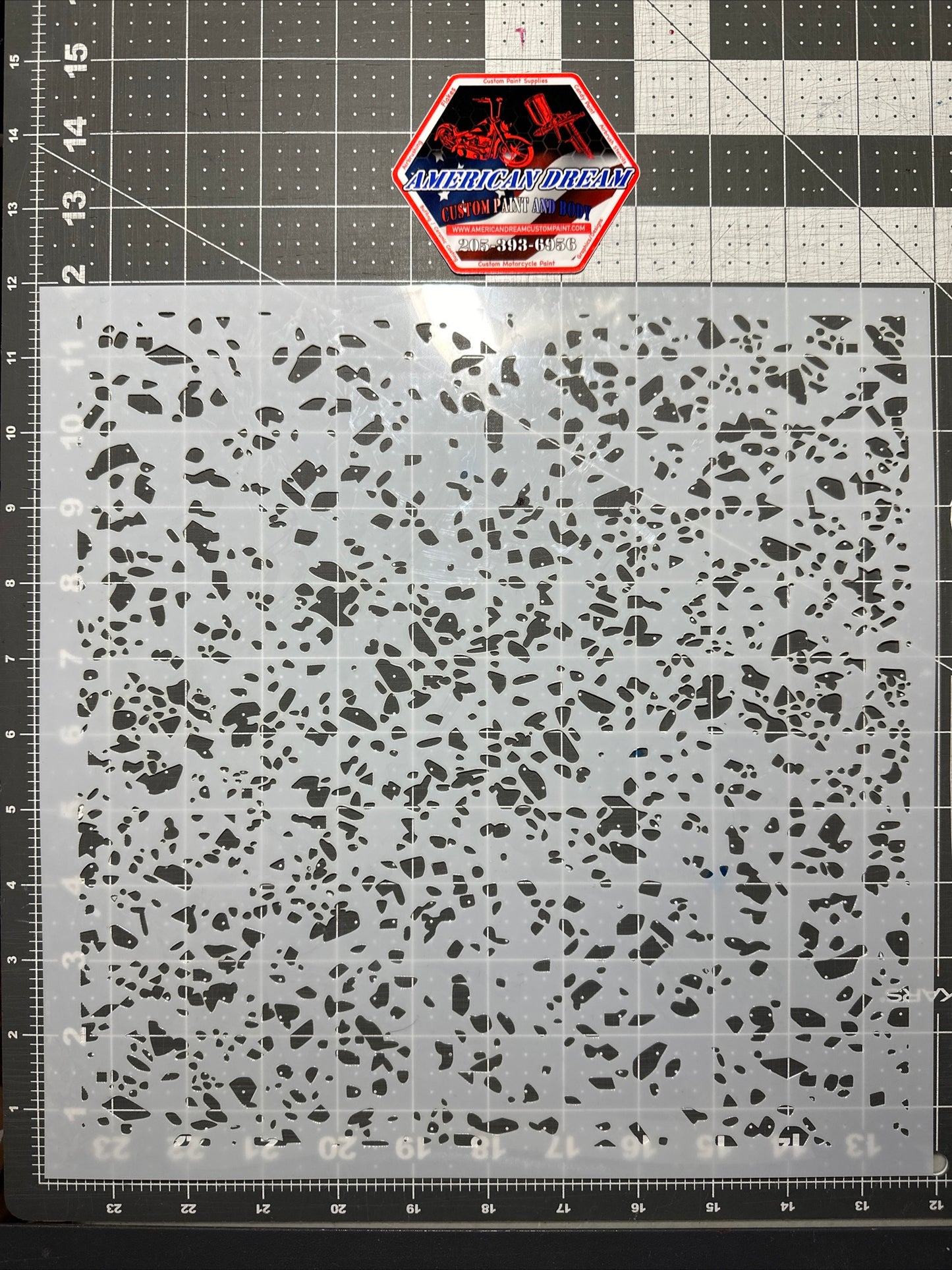 12” GRUNGE TEXTURE Confetti AIRBRUSH Motorcycle Paint STENCIL Mylar 10mil reuseable stencils