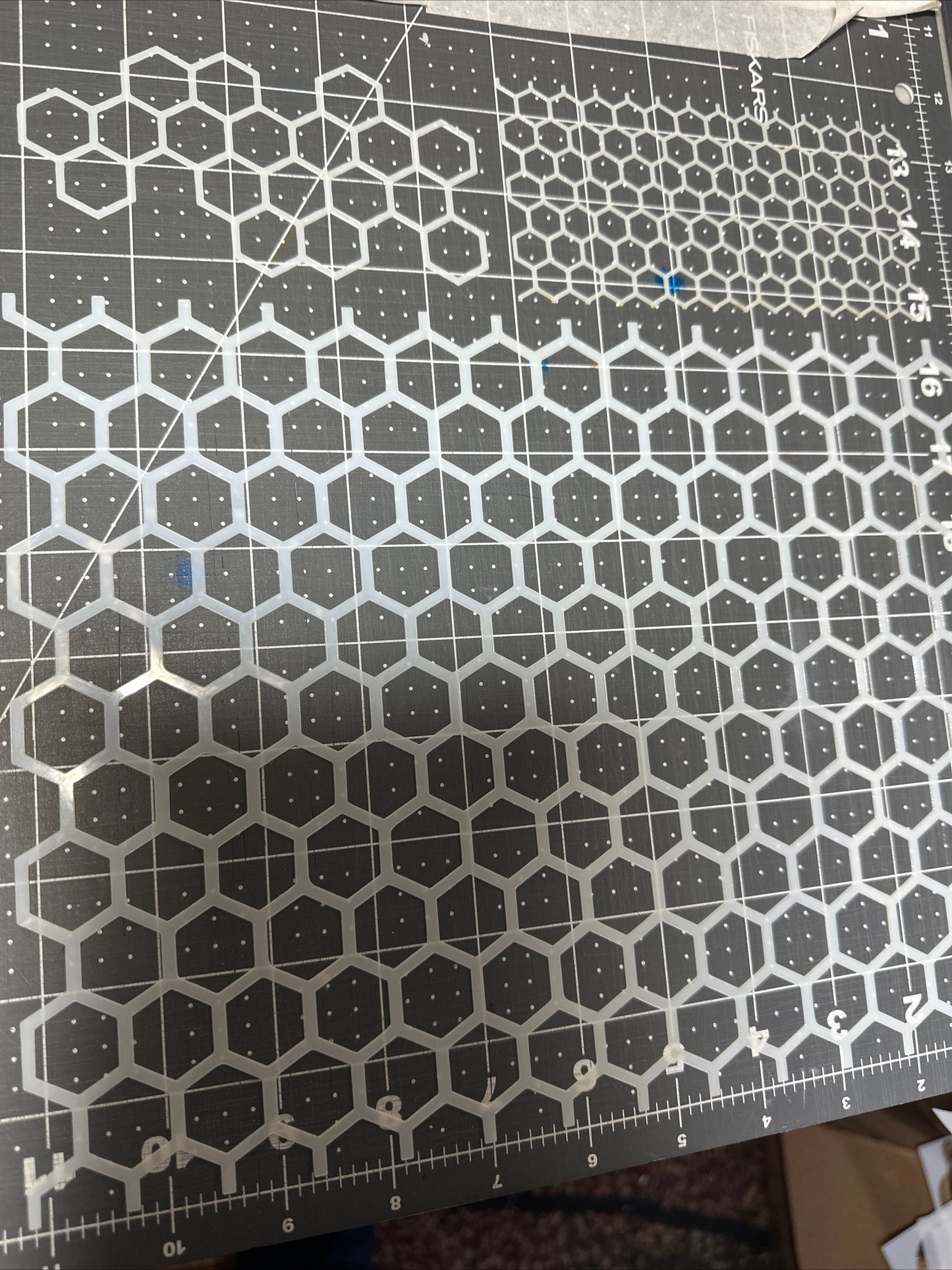 HEXAGON HEX HONEYCOMB 3pc SET Airbrush stencils Mylar reuseable