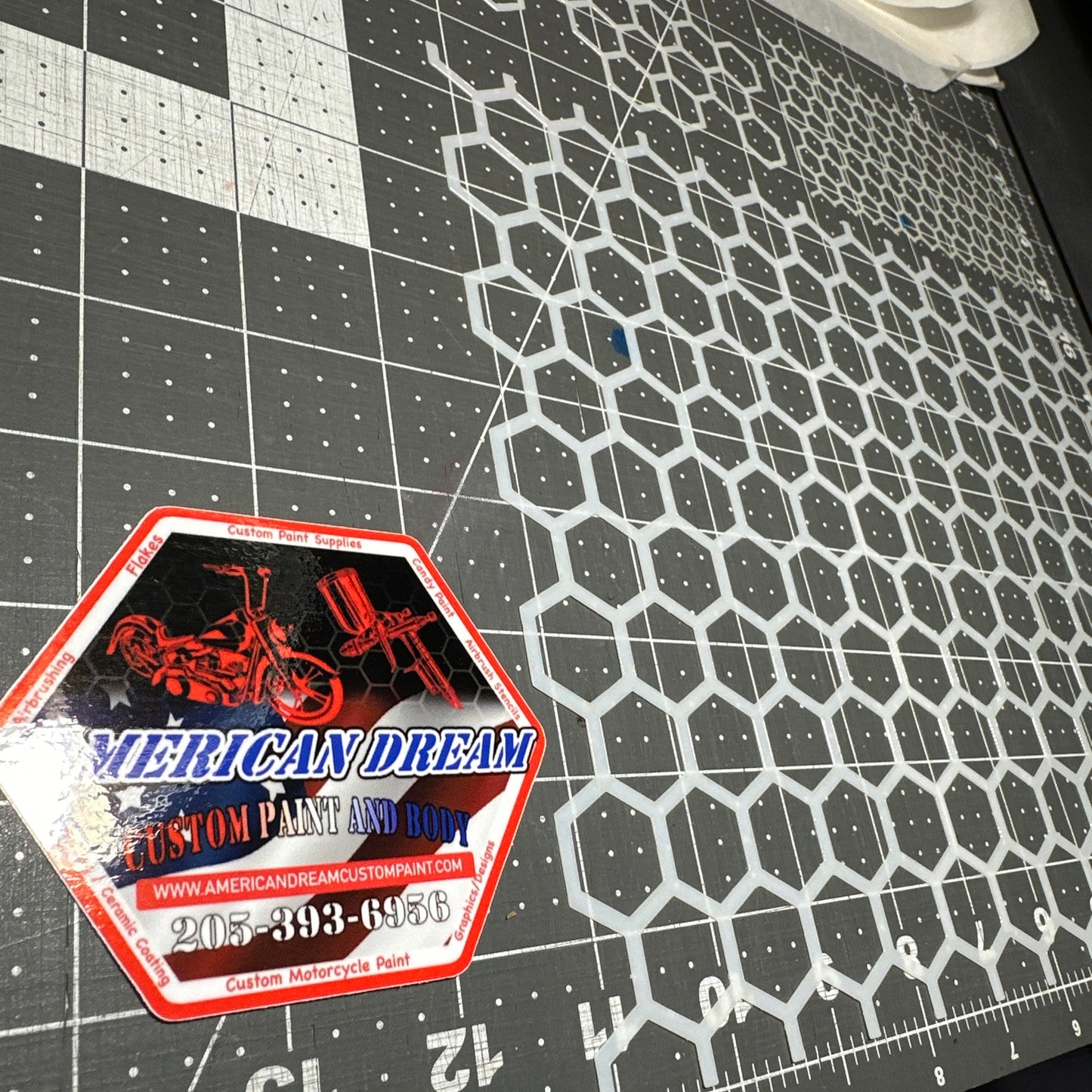 HEXAGON HEX HONEYCOMB 3pc SET Airbrush stencils Mylar reuseable