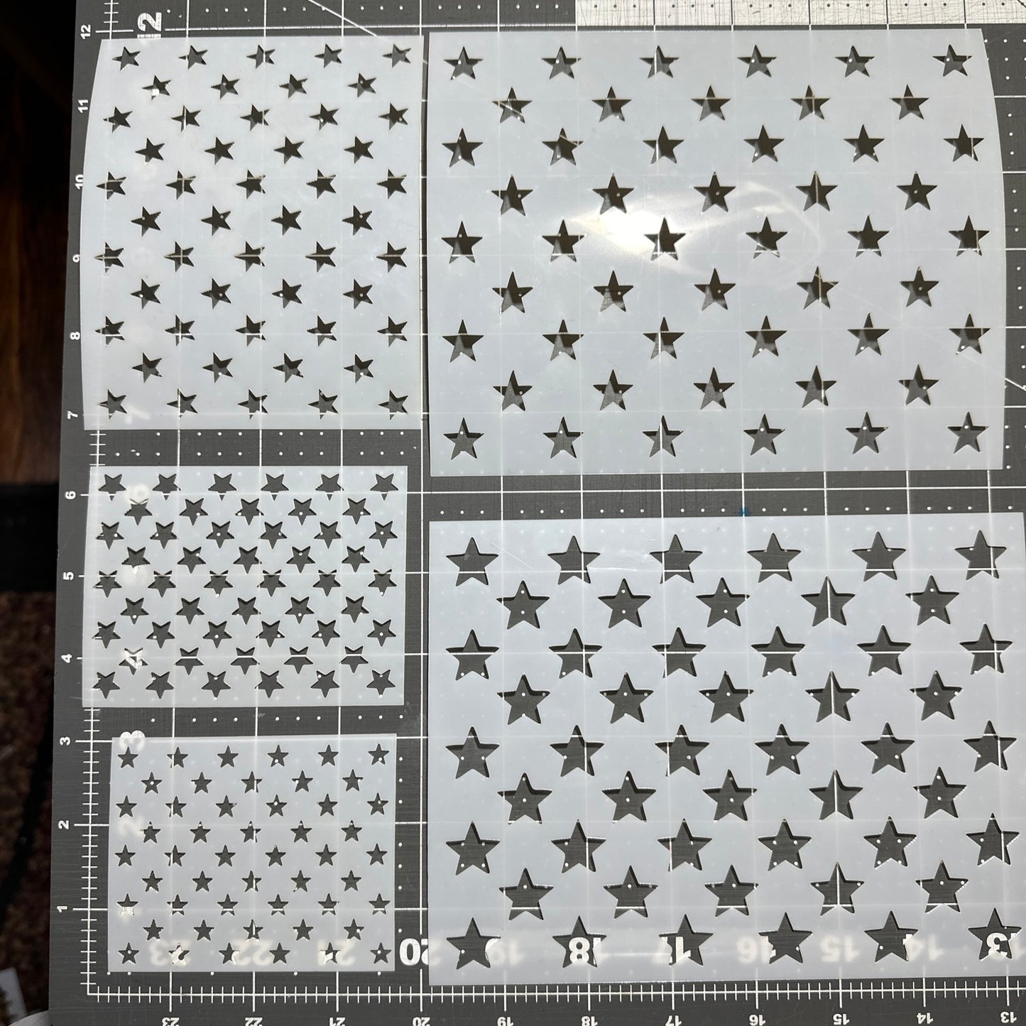 50 STARS FLAG 5pc AIRBRUSH Custom Paint STENCILS SET Kit Mylar 10mil Reuseable 5