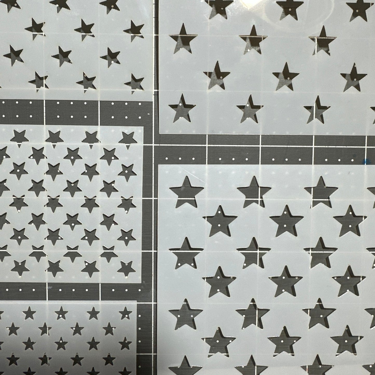 50 STARS FLAG 5pc AIRBRUSH Custom Paint STENCILS SET Kit Mylar 10mil Reuseable 5