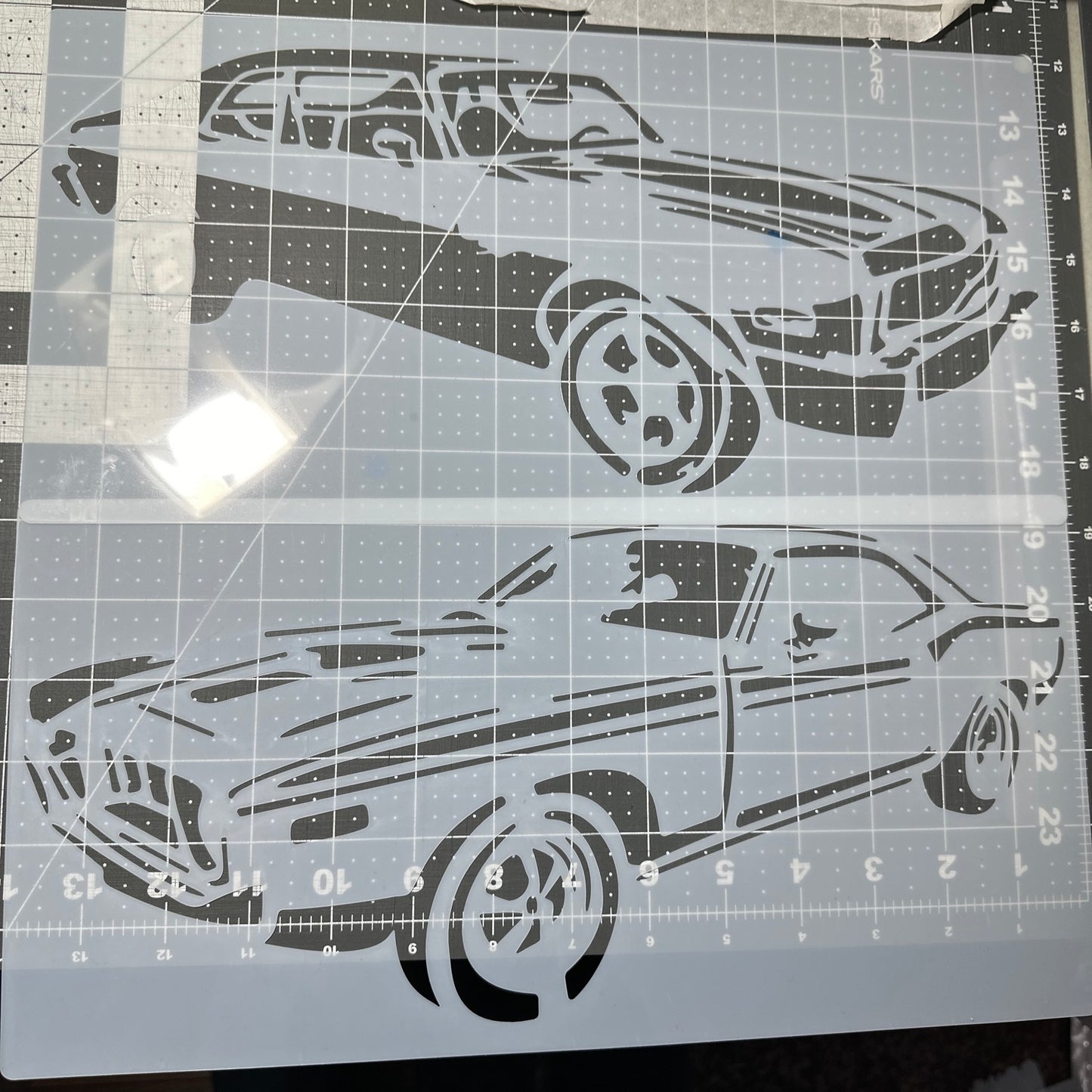 2 pack Classic Car MOPAR PONTIAC AIRBRUSH Custom Paint STENCILS 14x8” Mylar Reusable LARGE 2x