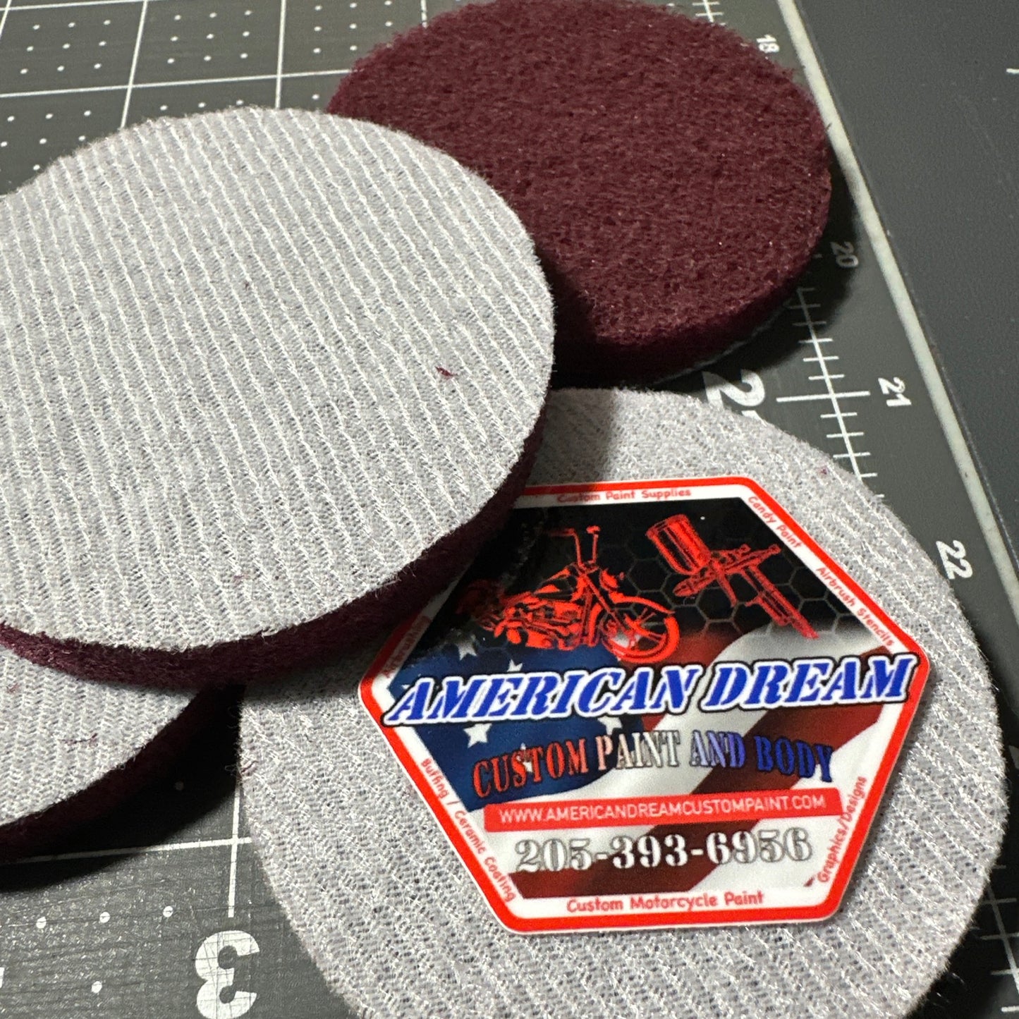 3” DA Sander Red Scuff Pads 320 400 Grit Scuffing Pad 4pcs 4X Autobody Prepping