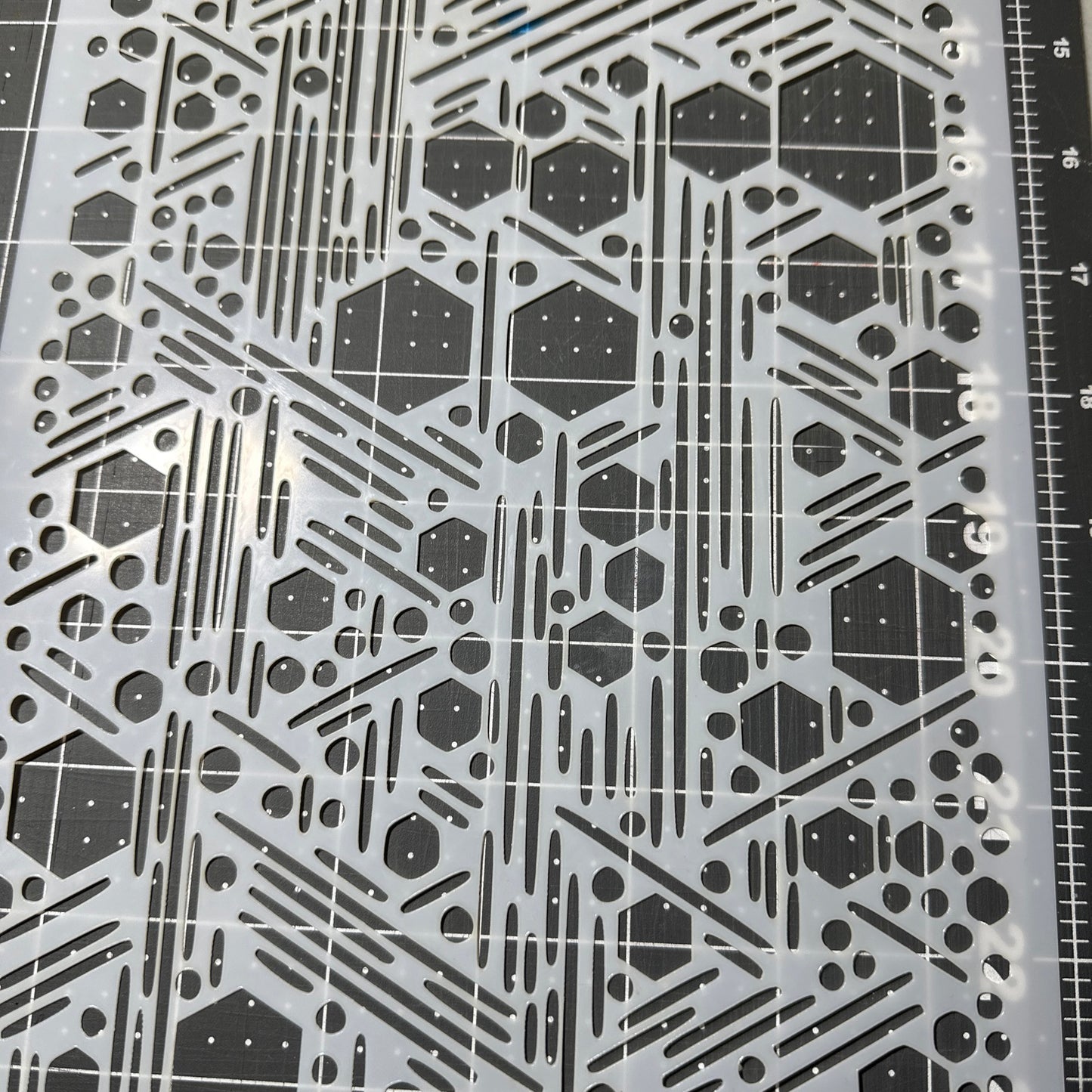 Hex Hexagon Lines Cool Airbrush Custom Paint Stencil Large 12” Mylar Reusable LG