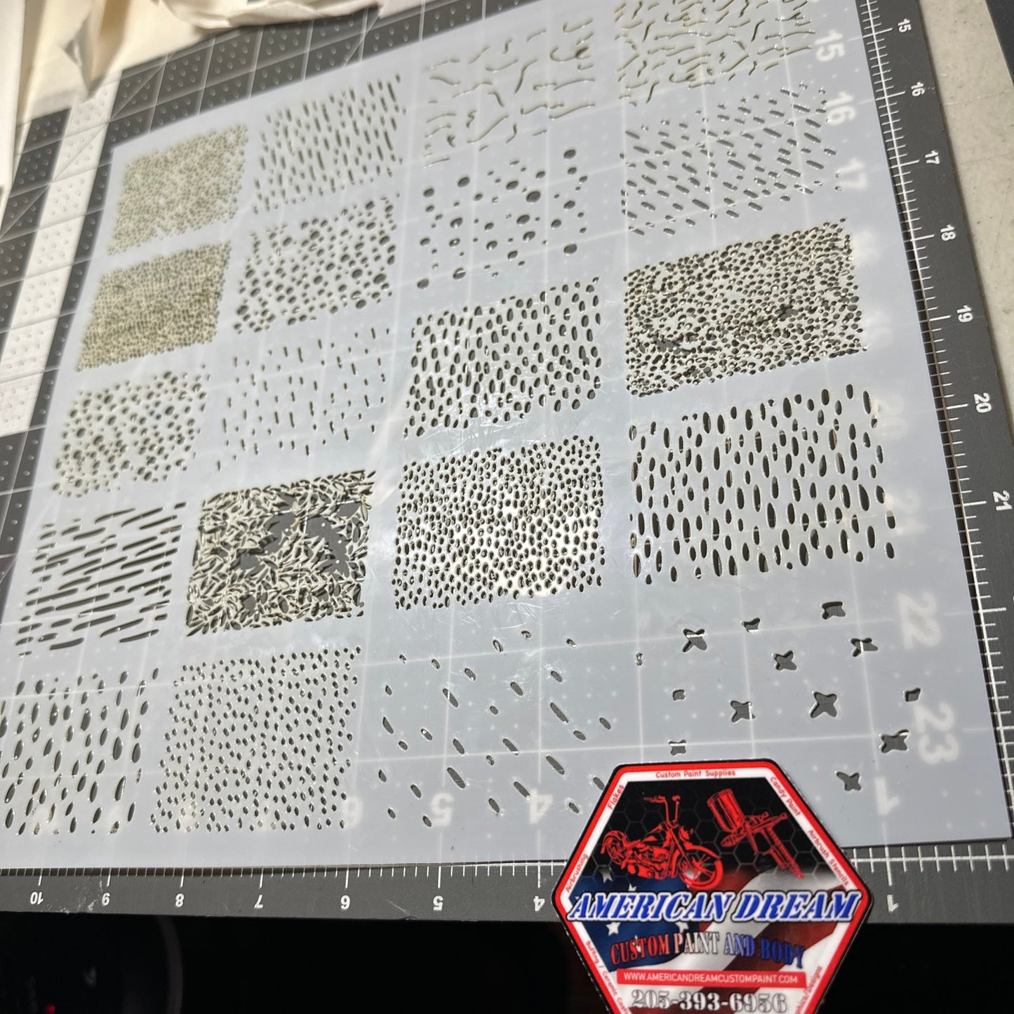 Texture Sheet 20 designs , Art & FISHING FISH LURE PAINTING 11.5” AIRBRUSH Custom Paint STENCIL Mylar Reusable Stencil 20 textures 2x2.5”