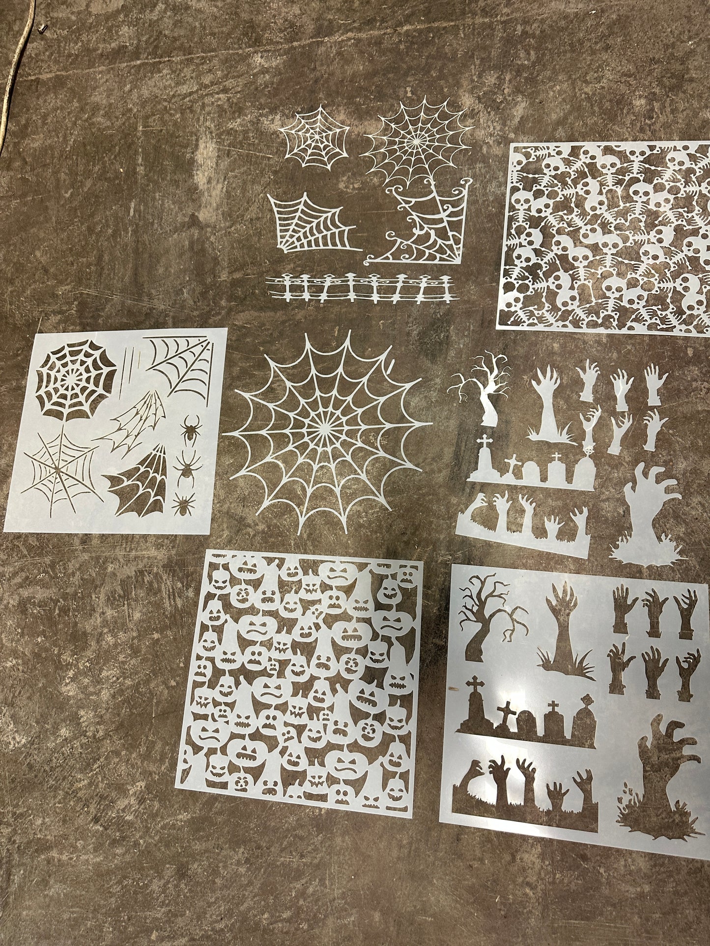 11 Sets HALLOWEEN Horror themed PACK + cutouts AIRBRUSH Paint STENCIL Reusable