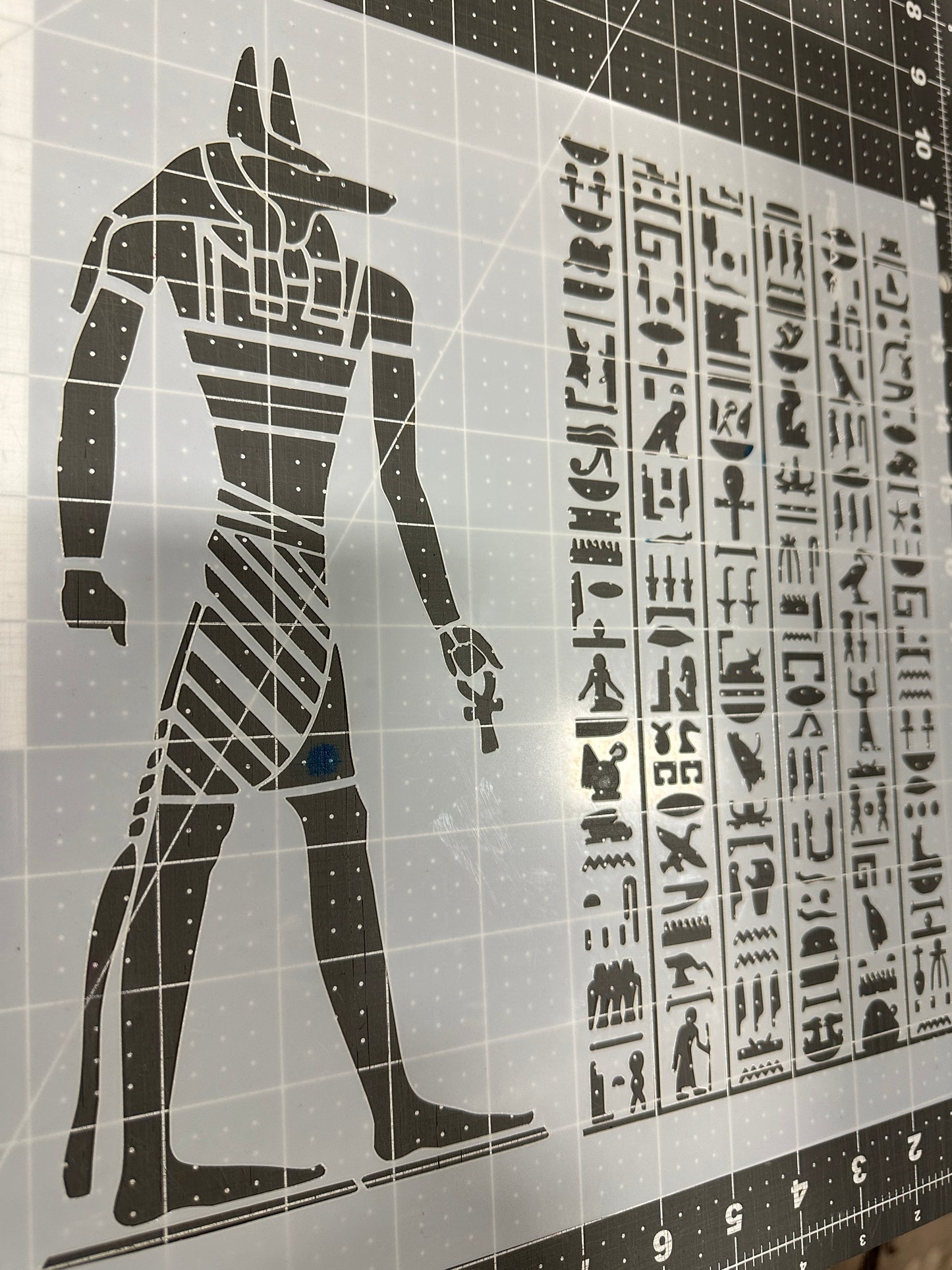 Dog Egyptian & Hieroglyphics 12” LG AIRBRUSH Paint STENCIL Reusable