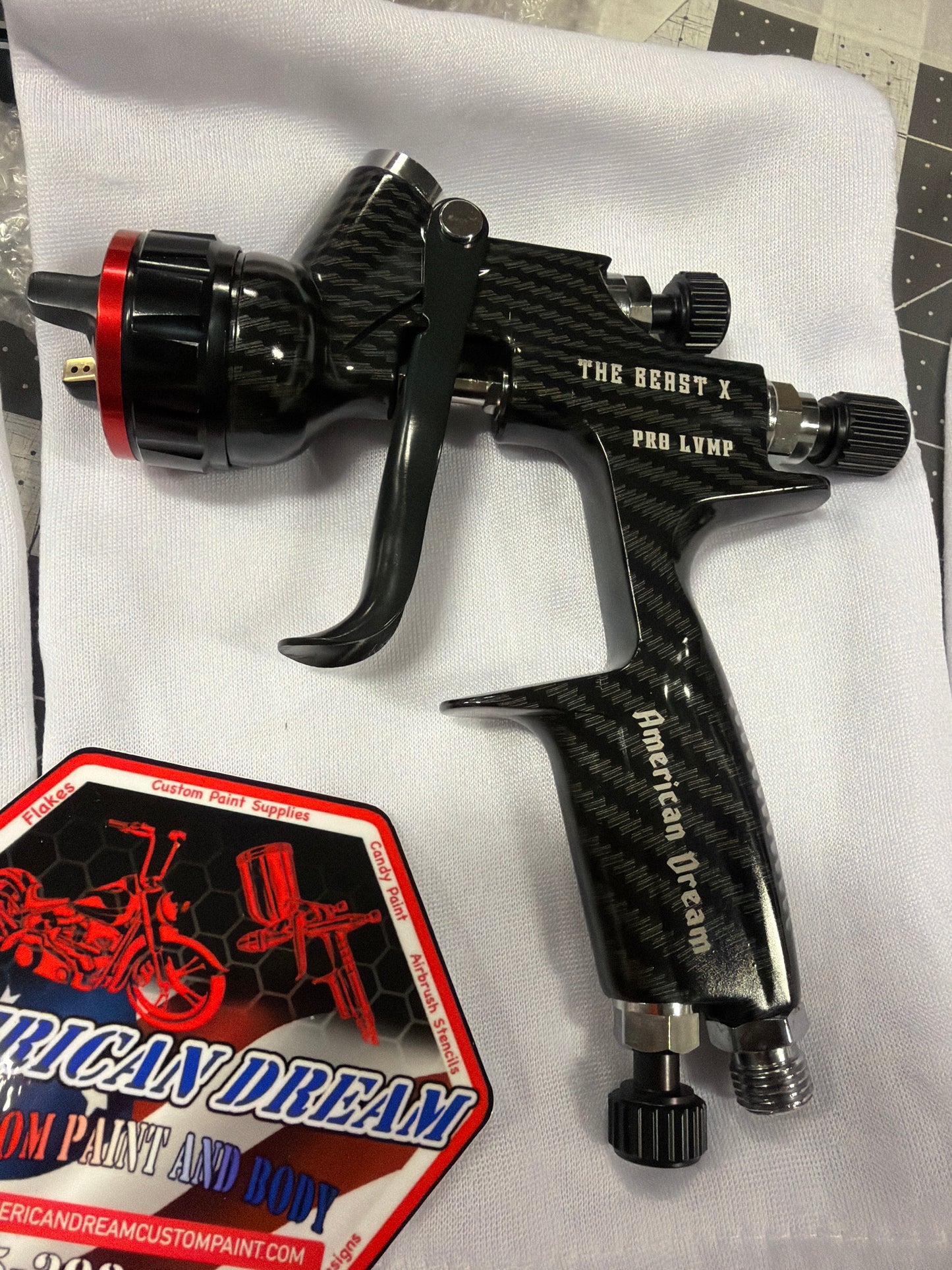 THE BEAST X 1.3mm LVMP HTE NEW Carbon print edition Paint Gun SPRAYER for CLEARCOAT