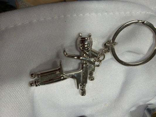 Keychain Paint Spray Gun Chrome