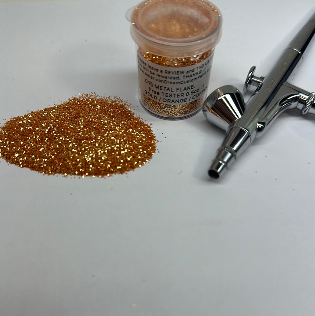 2oz GOLD ORANGE COPPER METAL FLAKE  .002 .004 .008 .015