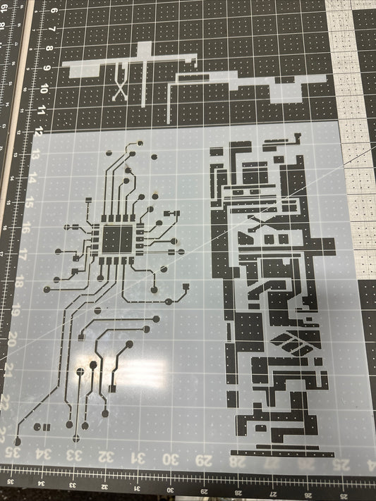 Computer Electronic Circuits 3   12” AIRBRUSH Paint STENCIL Reusable