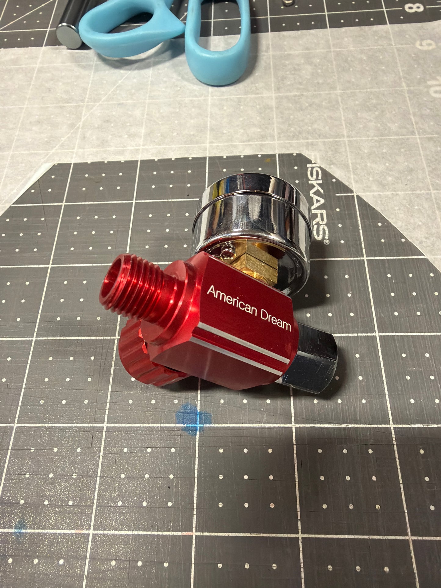 Paint gun / air tool REGULATOR, Aluminum body, very small compact, GLASS FACE, thinner safe