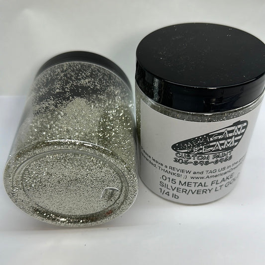 2 oz SILVER / VERY VERY LIGHT GOLD METAL FLAKE  .002 .004 .008 .015