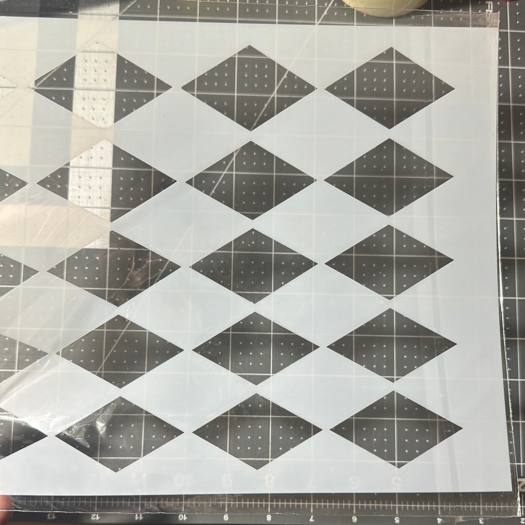 AIRBRUSH STENCIL full 11x8” sheet  DIAMOND/ Square Background / Texture , Reuseable ONLY