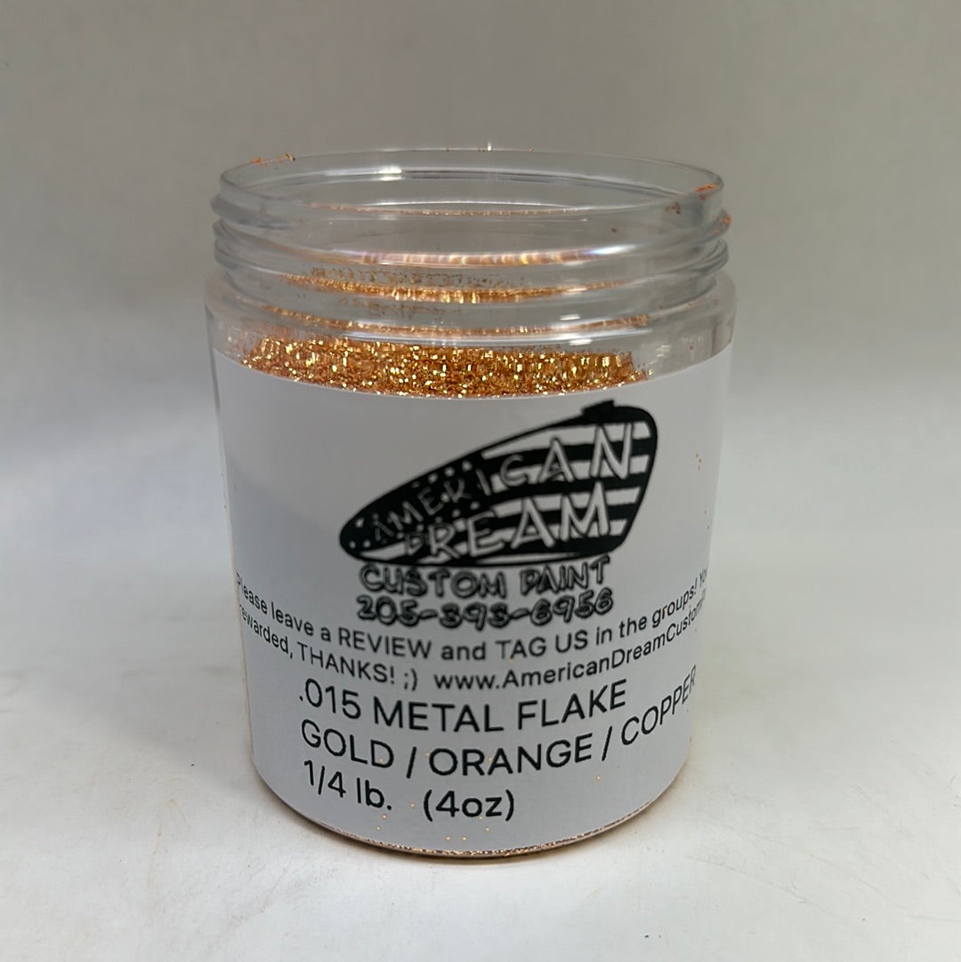 2oz GOLD ORANGE COPPER METAL FLAKE  .002 .004 .008 .015