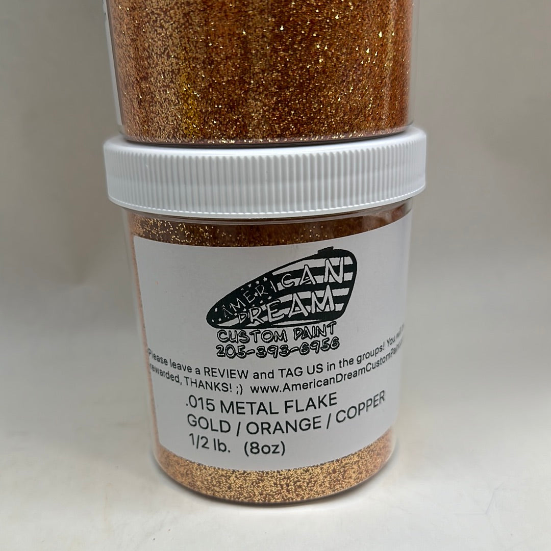 1/2 Lb GOLD/ORANGE/COPPER metal Flake .004