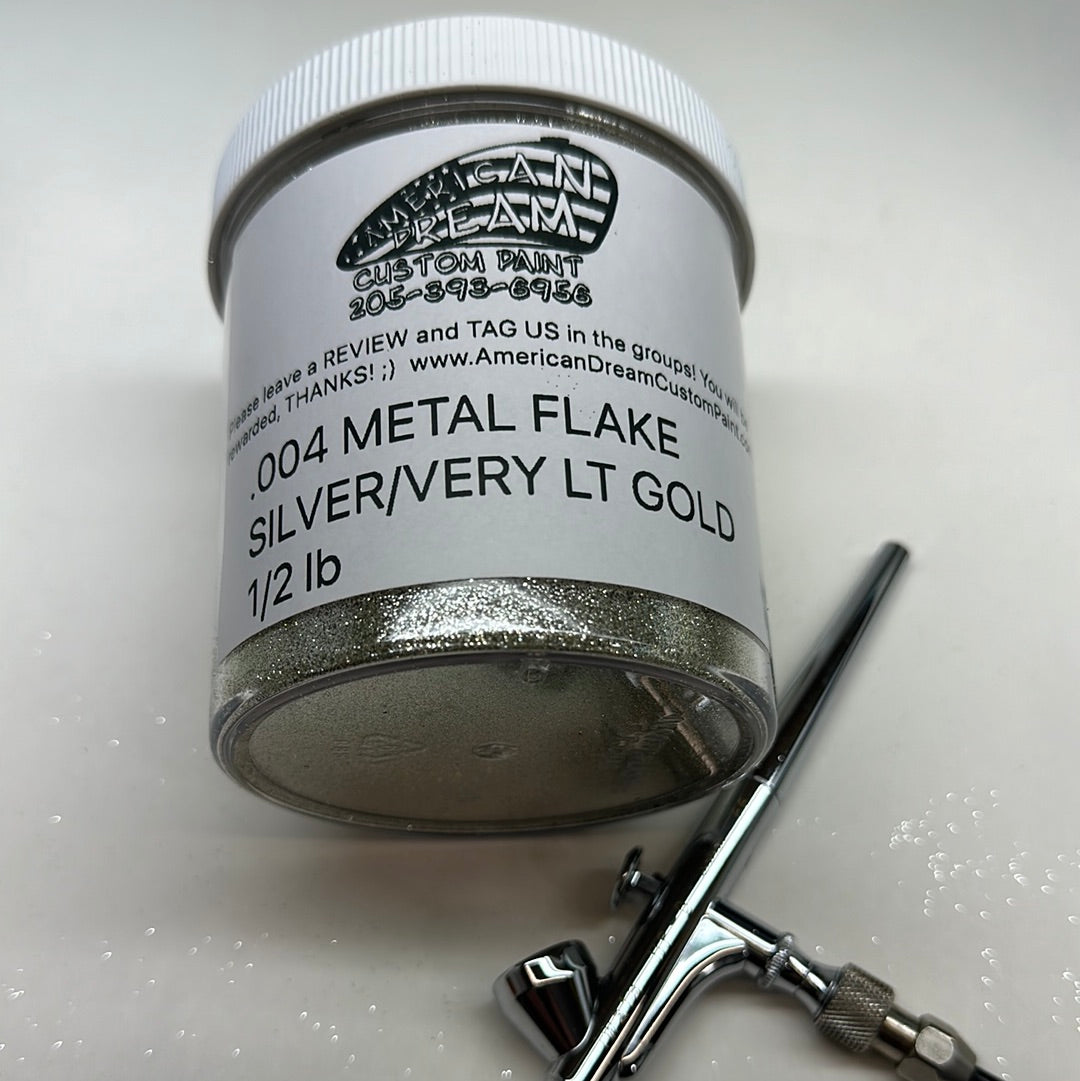 1 Lb SILVER/VERY LIGHT GOLD METAL FLAKE  .002 .004 .008 .015  POUND!