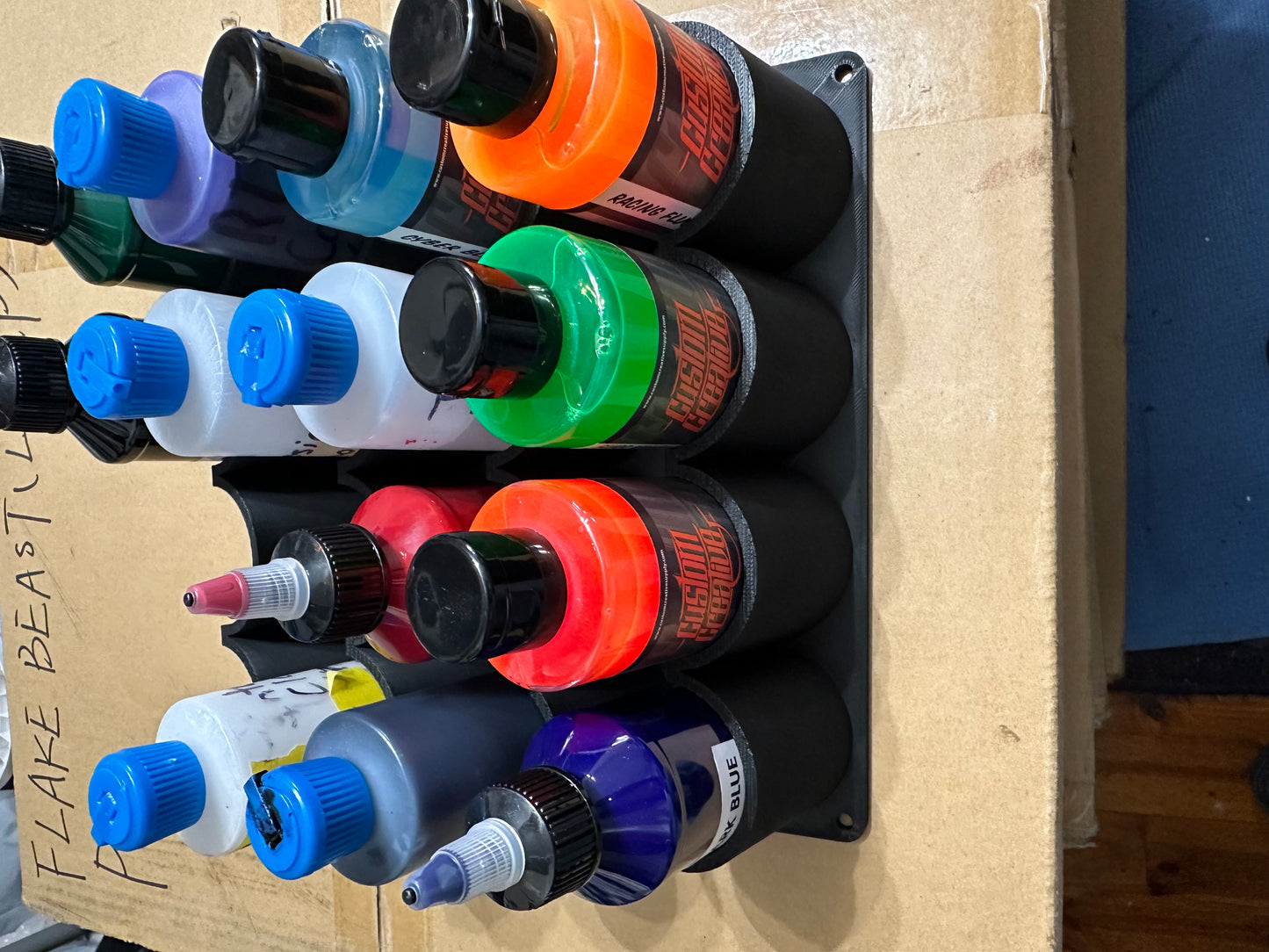 4oz Airbrush Paint Rack Holder Stand Holds 16 bottles