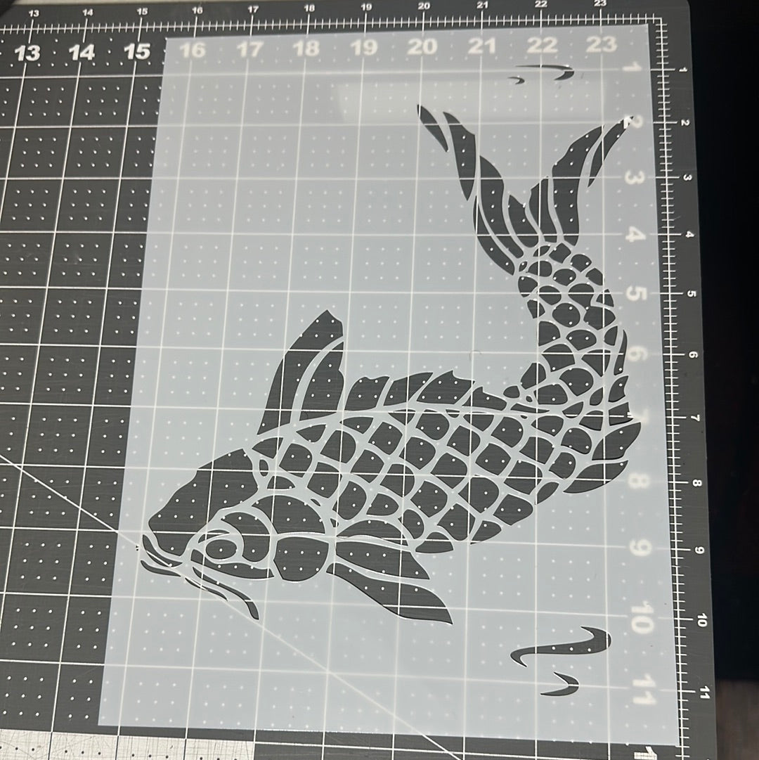 AIRBRUSH STENCIL full 11x8” sheet KOI FISH LARGE  , Reuseable ONLY