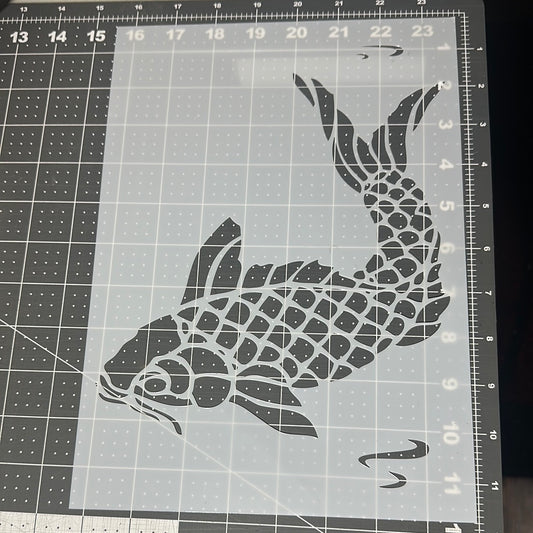 AIRBRUSH STENCIL full 11x8” sheet KOI FISH LARGE  , Reuseable ONLY