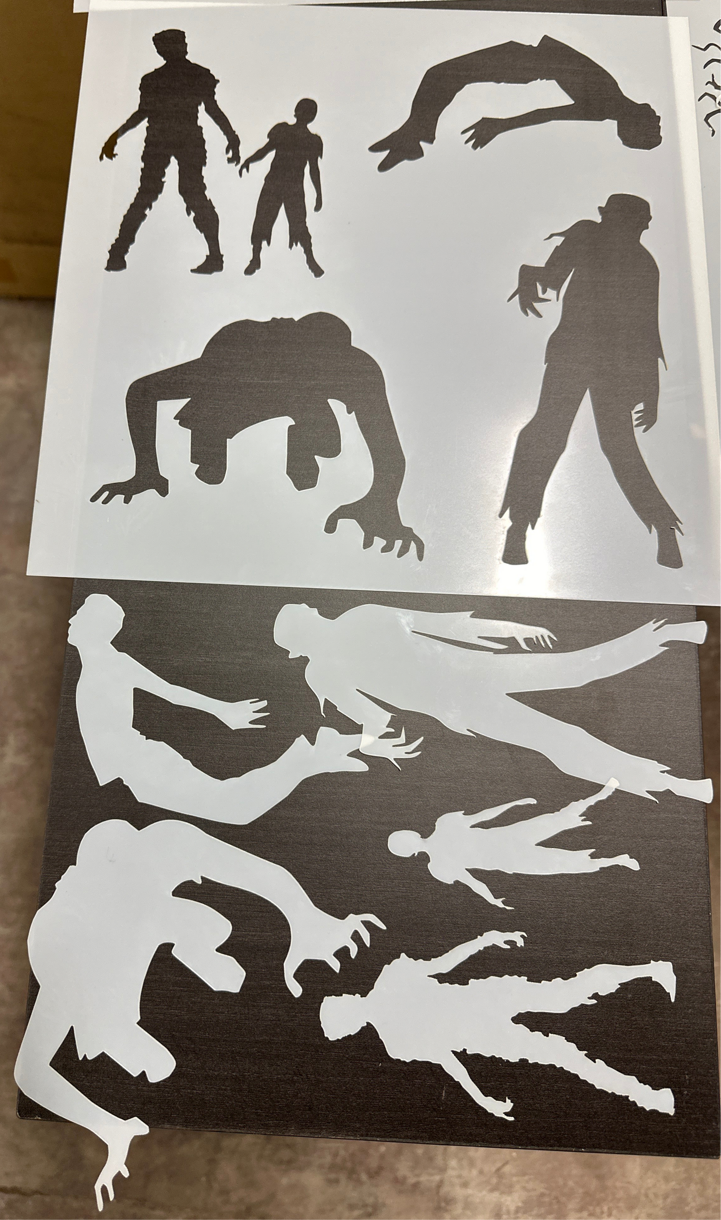 Horror themed Zombie Sheet + cutouts AIRBRUSH Paint STENCIL Mylar Reusable