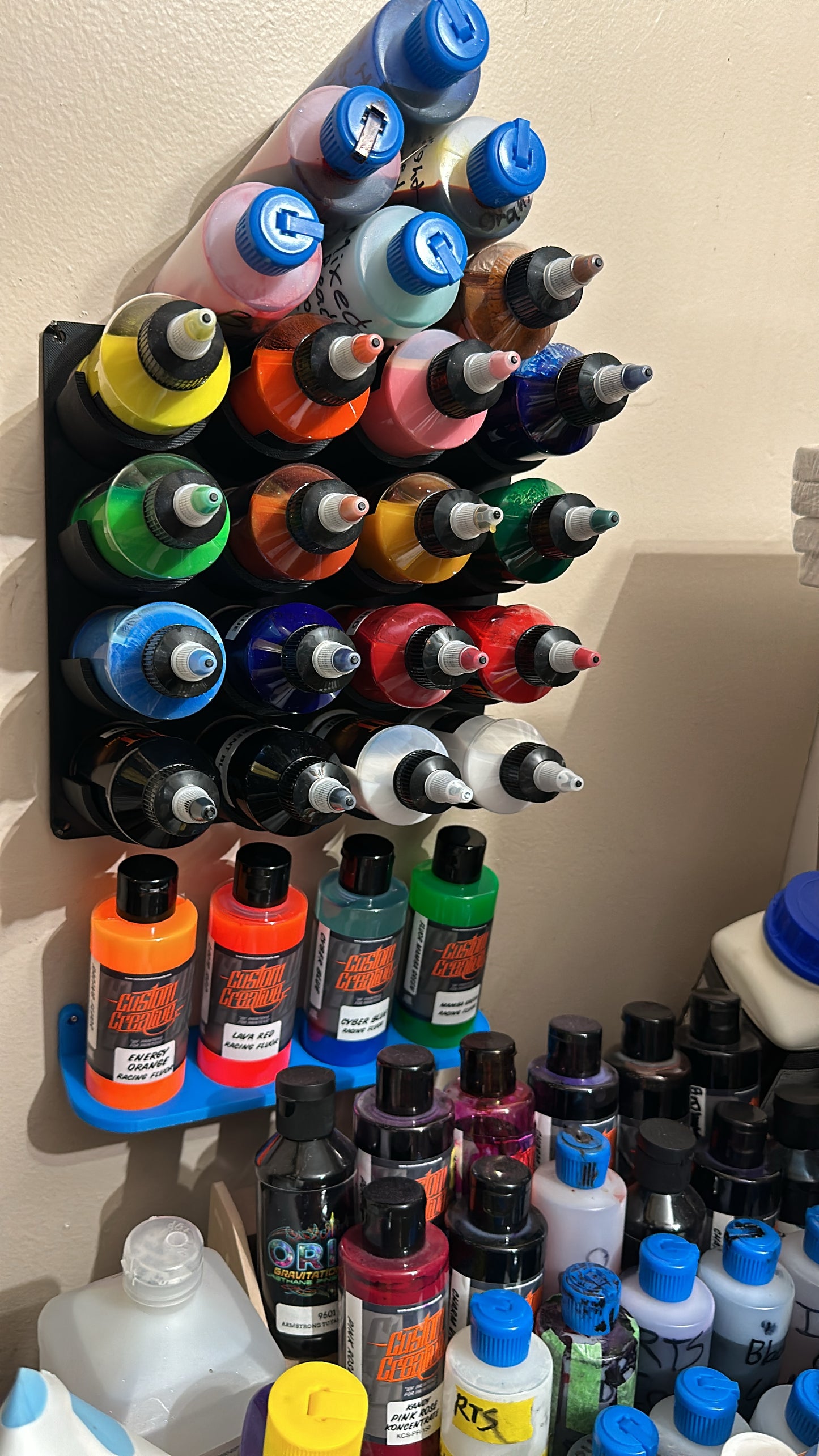 4oz Airbrush Paint Rack Holder Stand Holds 16 bottles