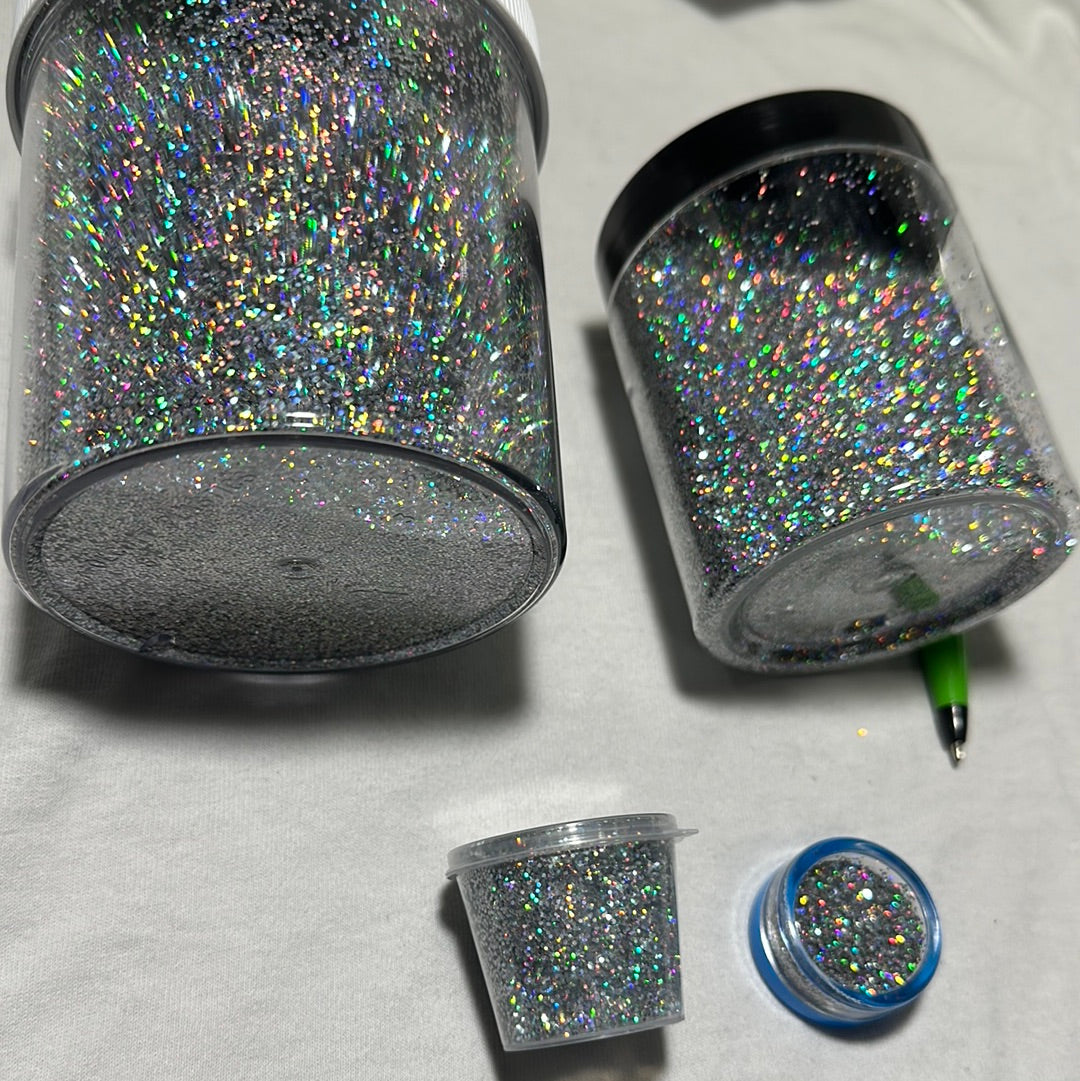 (2oz) HOLOGRAPHIC SILVER METAL FLAKE  .004 .008 .015 .025