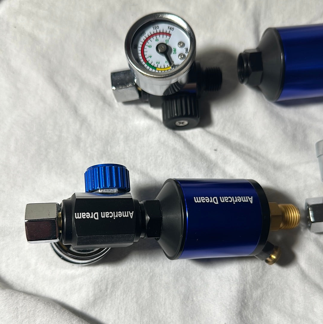 WATER TRAP REGULATOR, Aluminum body, very small compact, GLASS FACE