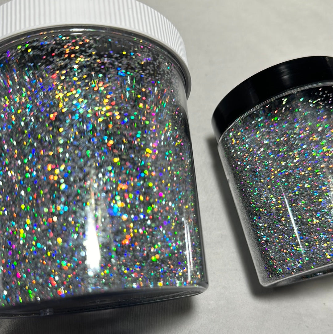 (2oz) HOLOGRAPHIC SILVER METAL FLAKE  .004 .008 .015 .025