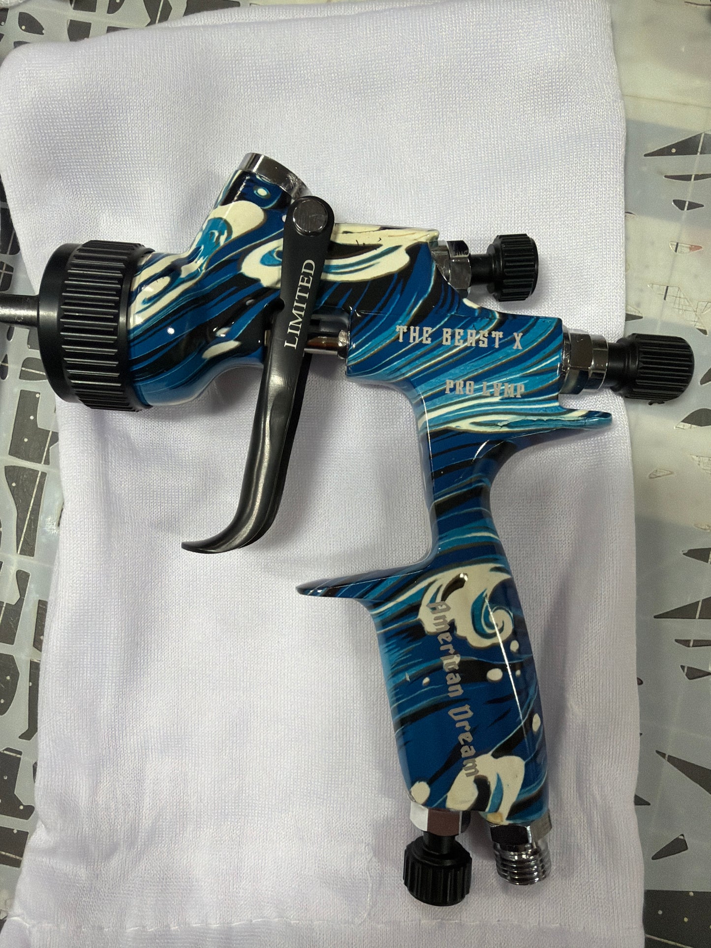 THE BEAST X 1.3 HVLP NEW LIMITED carbon fiber or Blue Wave Paint Gun SPRAYER for BASECOAT