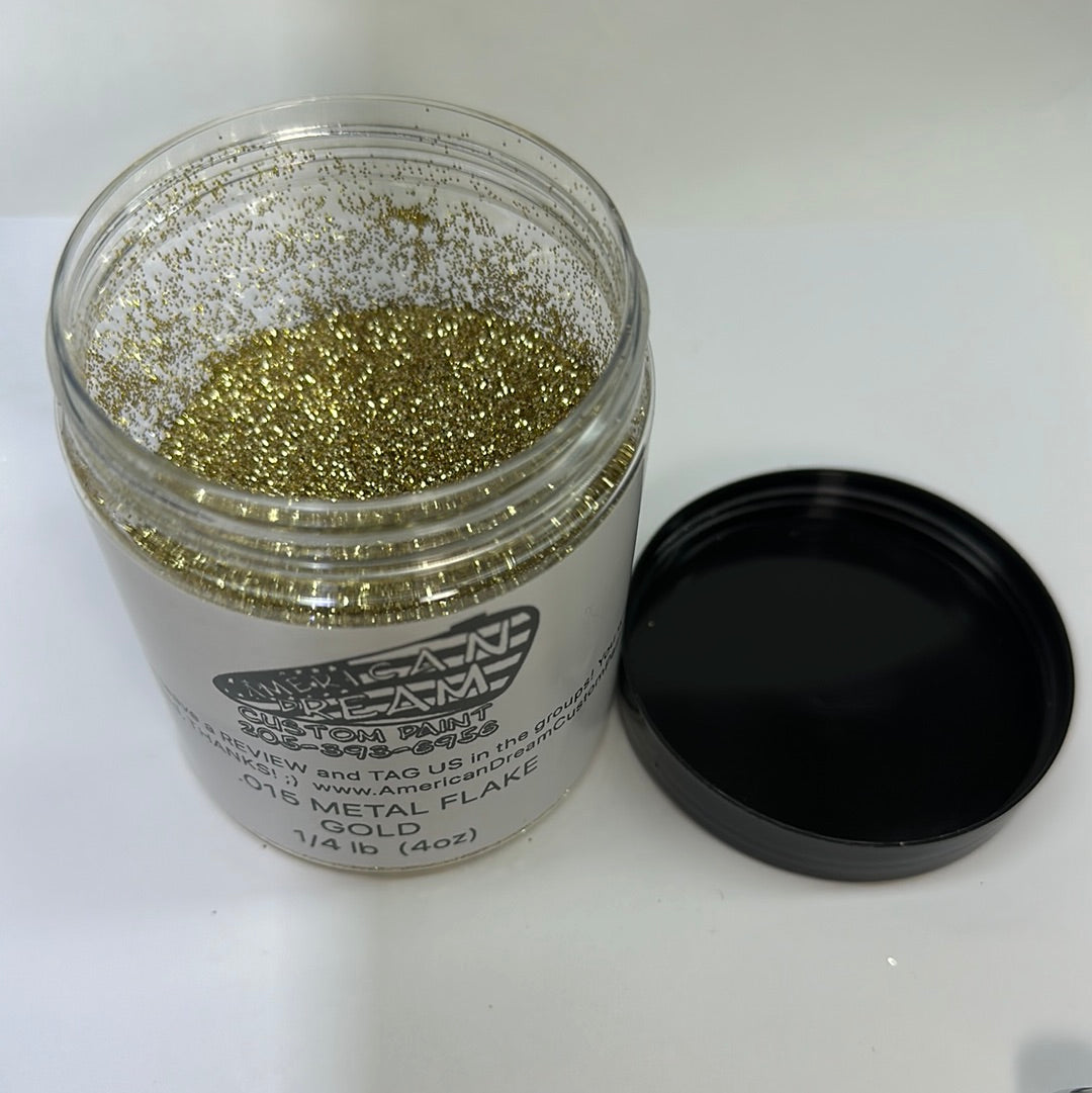 1/4 LB GOLD METAL FLAKE  .002 .004 .008 .015