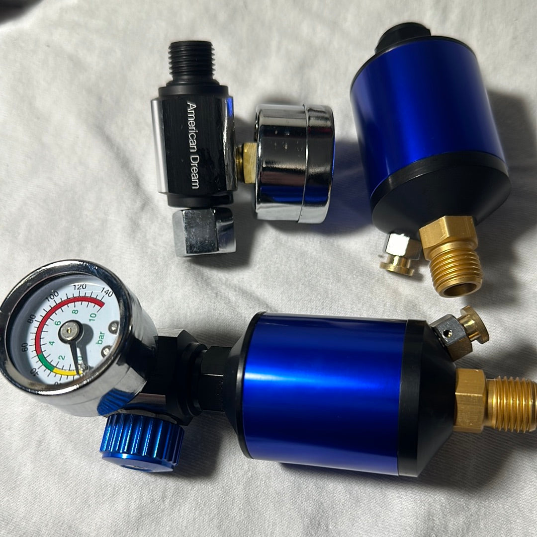 WATER TRAP REGULATOR, Aluminum body, very small compact, GLASS FACE