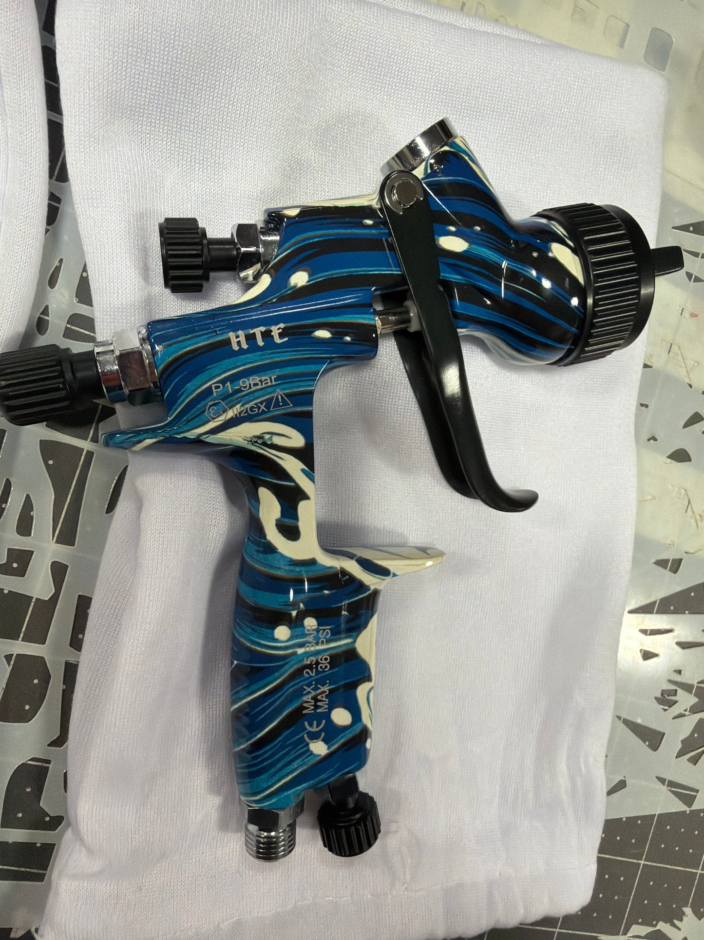THE BEAST X 1.3 HVLP NEW LIMITED carbon fiber or Blue Wave Paint Gun SPRAYER for BASECOAT