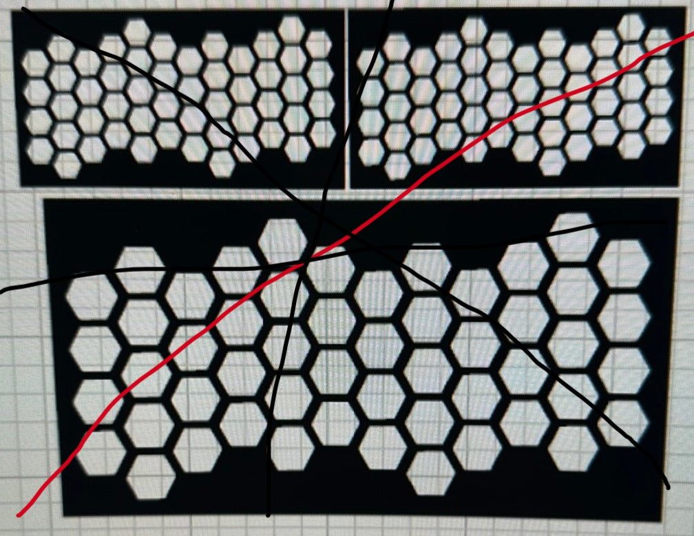 AIRBRUSH STENCILS full 11x9” sheet HONEYCOMB , 2 sizes Stick on & Reuseable