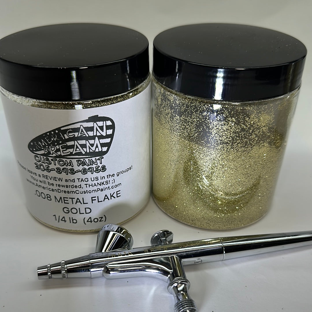 1/4 LB GOLD METAL FLAKE  .002 .004 .008 .015