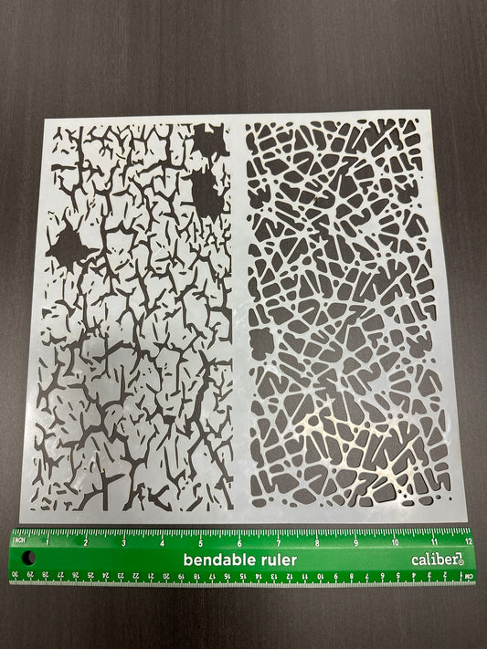 Elephant Skin Jordan & Scratches 2pc Sheet AIRBRUSH Paint STENCIL Mylar Reusable