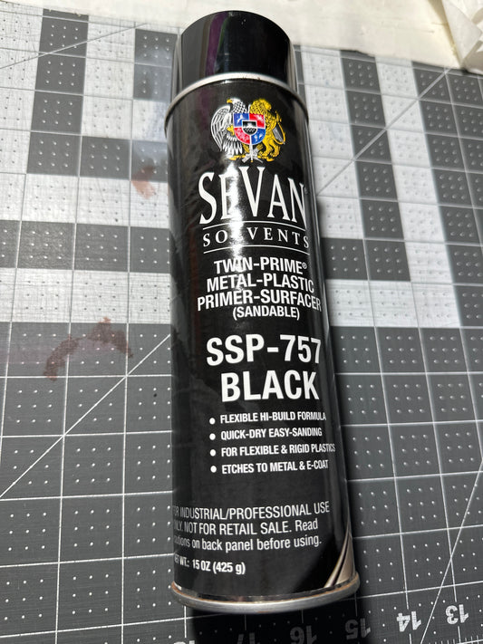 SALE!  15oz Lg. Spray Can BLACK PRIMER sandable for metal and plastic.  Professional quality