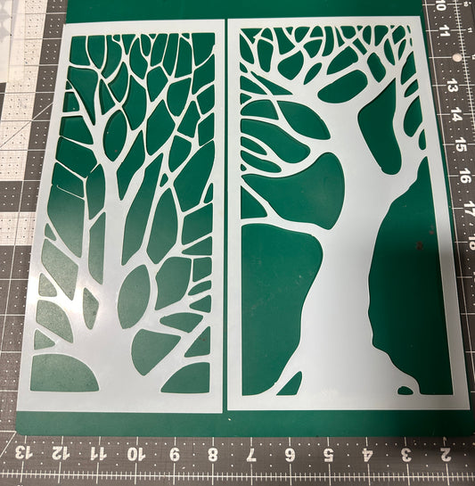 2pc Wicked Trees Tree Veins airbrush Paint STENCIL Reusable