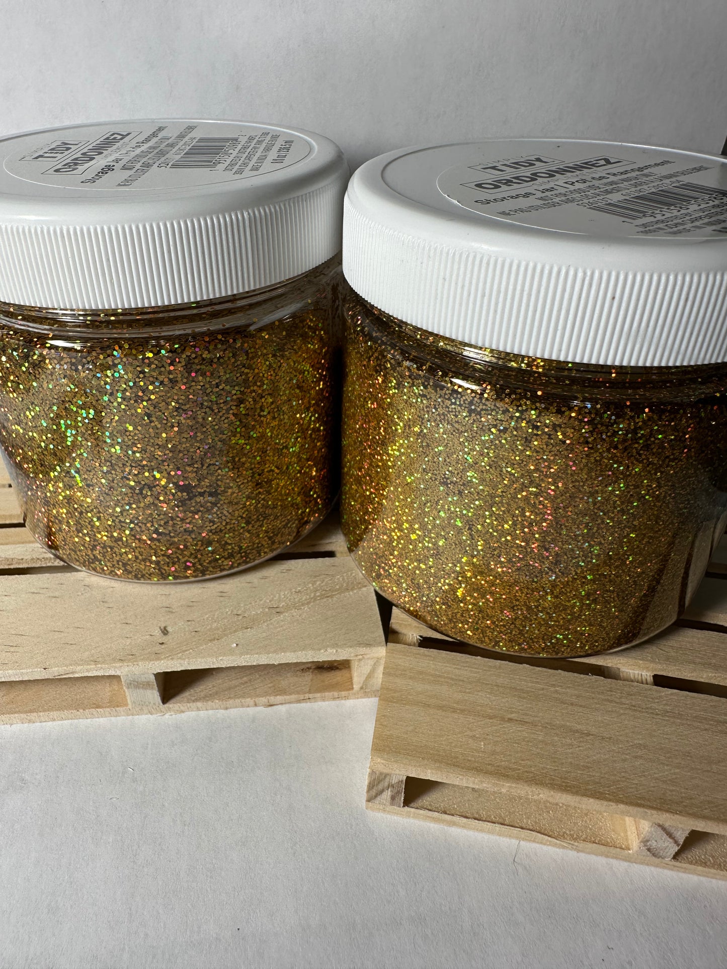 1 OZ TESTER SAMPLES OF ALL SIX METAL  FLAKE COLORS: SILVER, GOLD, & RED , & HOLOGRAPHIC 3X