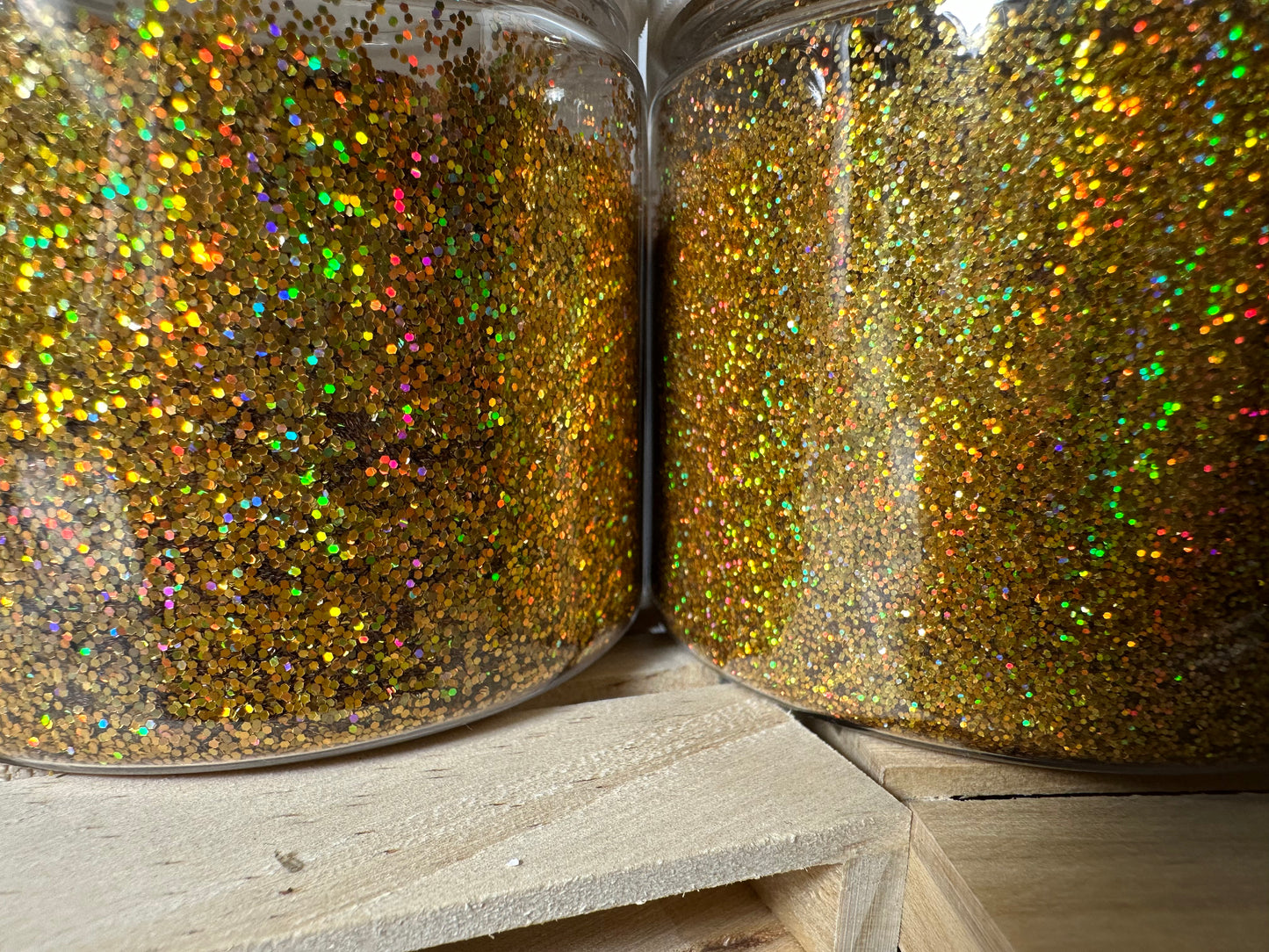 1 OZ TESTER SAMPLES OF ALL THREE (HOLOGRAPHIC) METAL  FLAKE COLORS: SILVER, GOLD, & RED